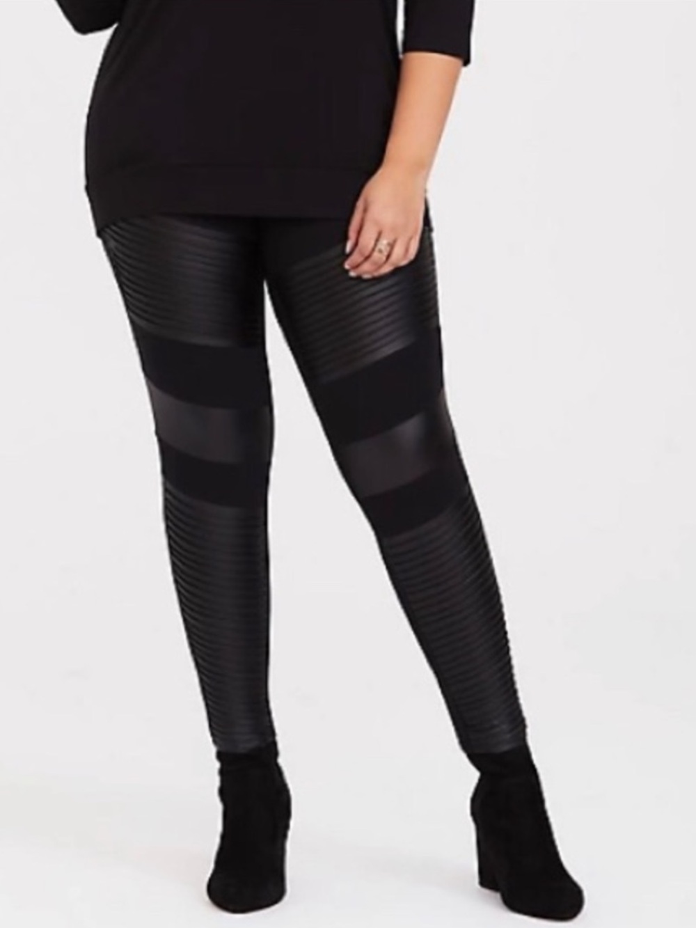 Torrid | Faux Leather Moto Black Leggings